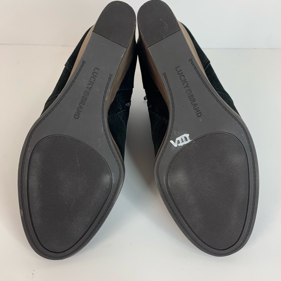 Lucky Brand Shylow Black Lace Up Suede Wedge - Picture 6 of 8